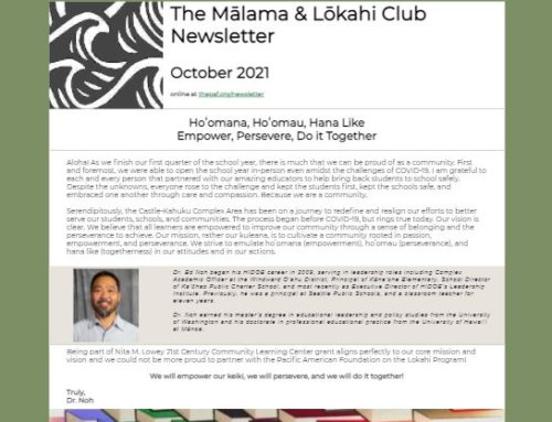 October 2021 Newsletter